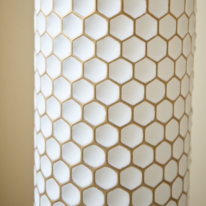 3 Piece Set Gorgeous Home Decoration Large Glazed Floor Vase Decoration Home Droplet Shaped - Gold / White