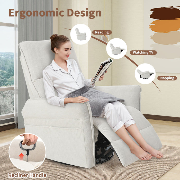 270° Power Swivel Rocker Glider Recliner Chair With USB Ports
