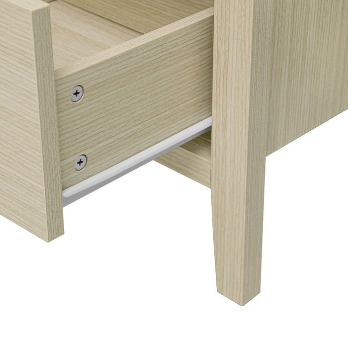 Hollowed Out Cabinet With 2 Door 3 Drawers, American Furniture, Suitable For Bedroom, Living Room, Study - Natural