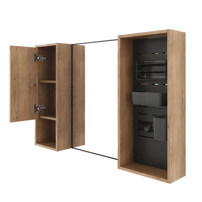 41.6" Wall Mounted Bathroom Cabinet With Soft Close Door, Storage Cabinet Featuring - Imitative Oak