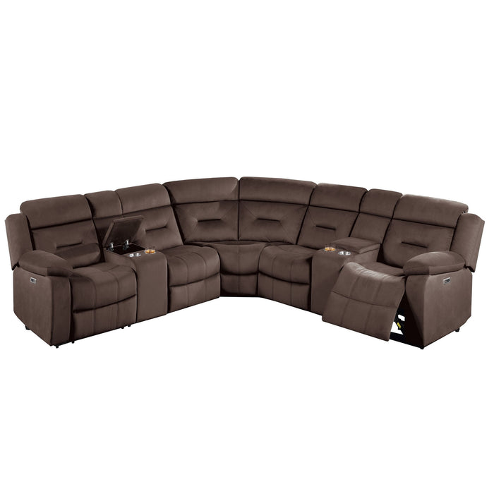 Power Reclining Sectional Set With Console Cup Holders