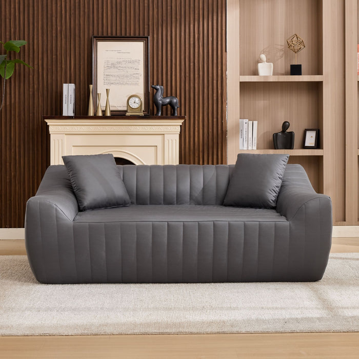 Oversized 2 Seater Loveseat With 2 Decor Throw Pillows, Deep Seat Sofa For Living Rooms