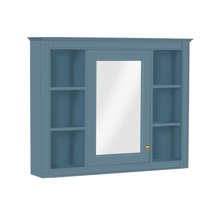 Wall Mounted Medicine Cabinet With Mirror, Storage Cabinet Featuring 6 Open Shelves And Adjustable Interior
