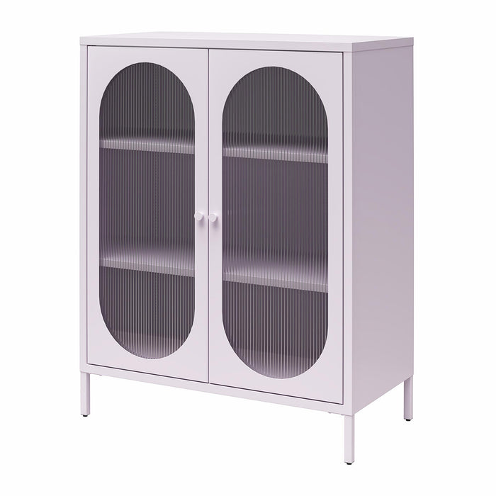 Luna - 2 Door Accent Cabinet With Fluted Glass