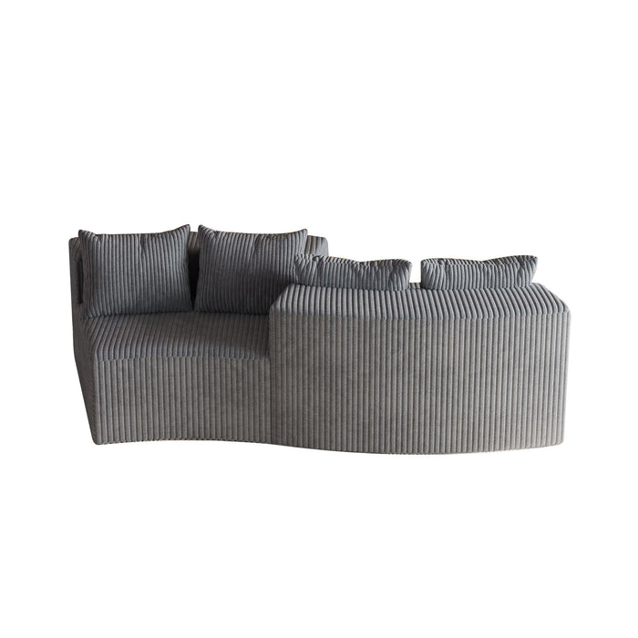 Curved Sectional Sofa With 4 Pillows, Modular Semi Circular Design
