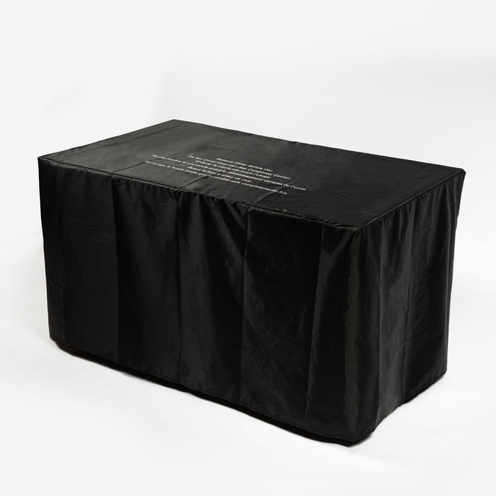 Fire Pit Table, Glass Wind Guard And Rain Cover, Lid - Brown
