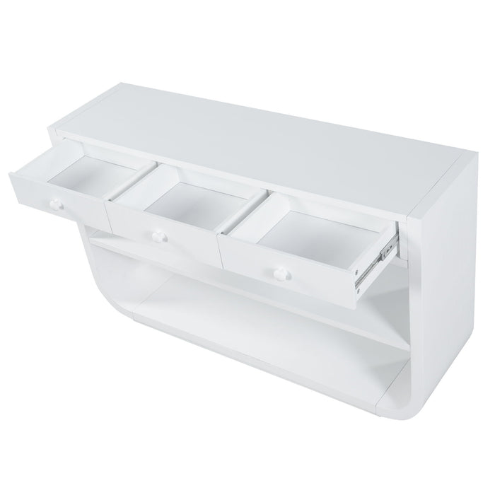 Console Table With 3 Soft Close Drawers & 2 Open Shelves