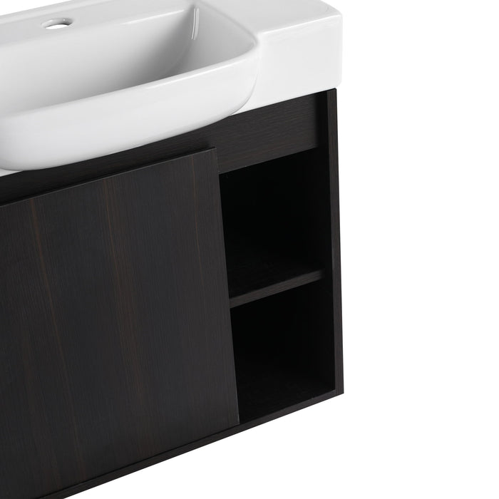 Wall Mounted Bathroom Vanity With Sink, Soft Close Door