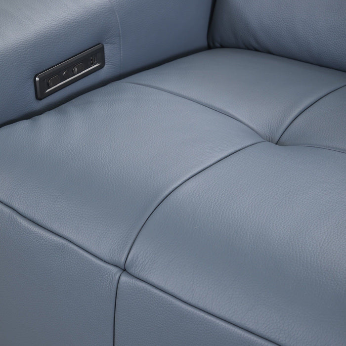Alea - Leather Power Recliner Sofa - Blue