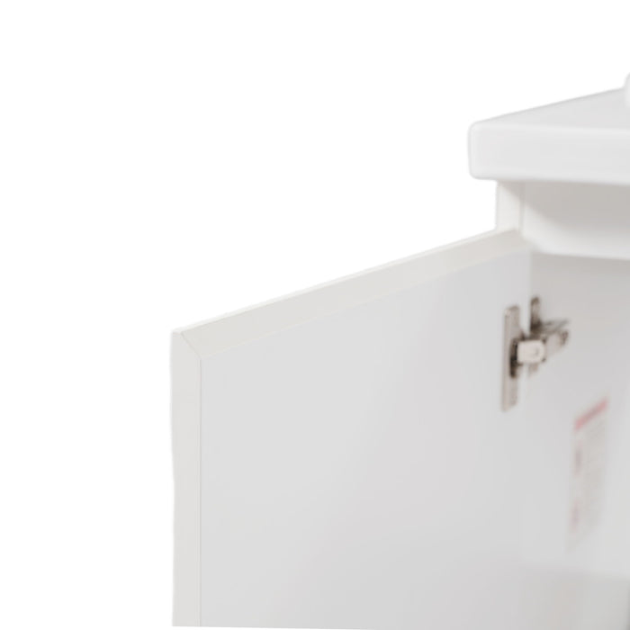 Wall Mounted Bathroom Vanity With Sink, 2 Open Shelves - White