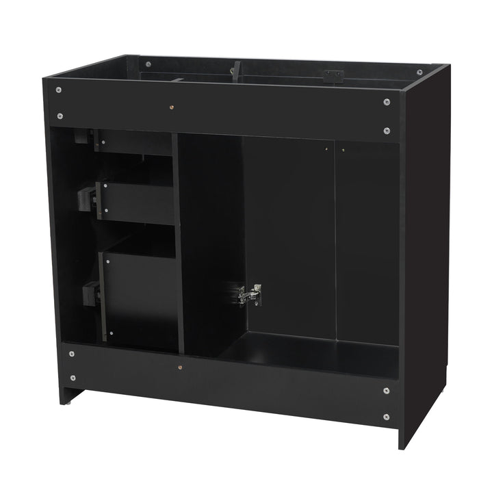 Retro Style Bathroom Vanity, 3 Drawers & Soft Closing Doors