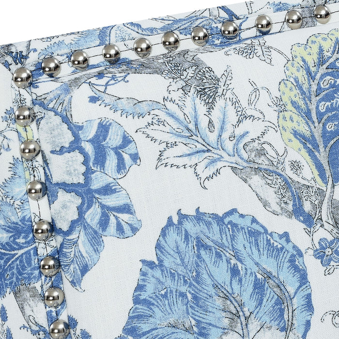 Floral Accent Armchair With Nailhead Trim
