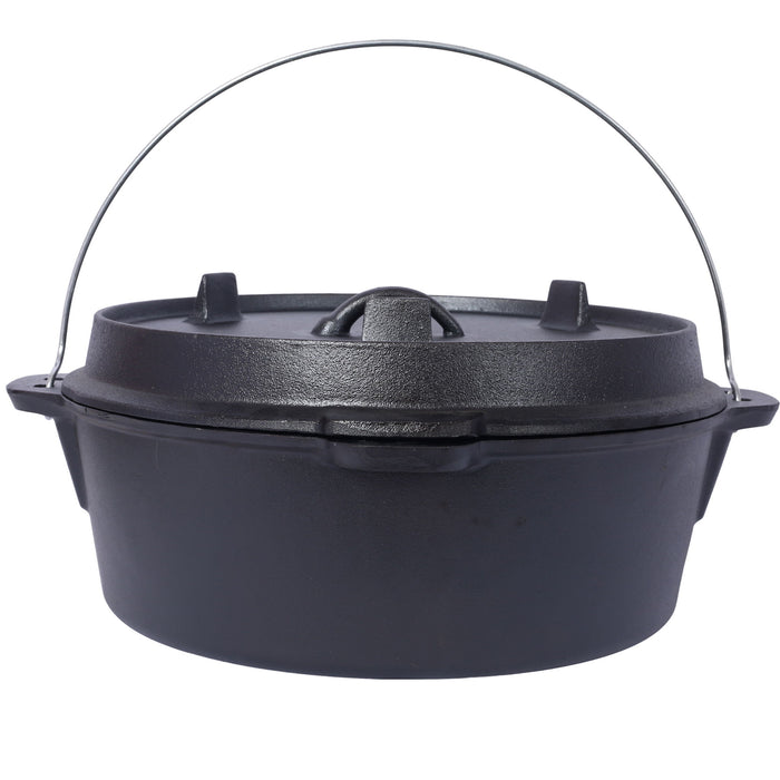 Pre-Seasoned Cast Dutch Oven With Skillet Lid And Pot Rack