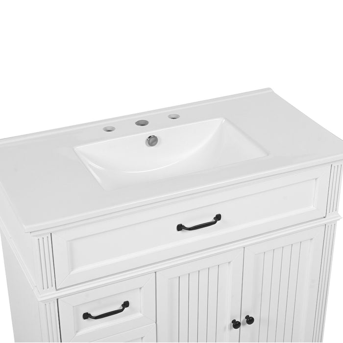Bathroom Vanity With Sink, 2 Doors 2 Drawers, Freestanding Design