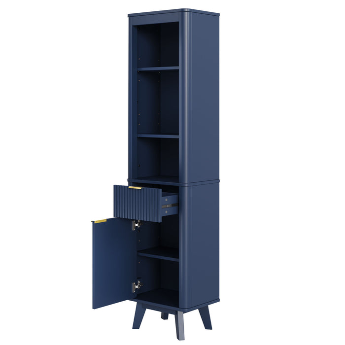 Tall Bathroom Storage Cabinet With Adjustable Shelves And 1 Drawer & Door