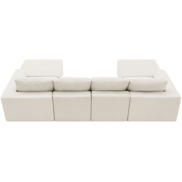 Modular U Shaped Sectional With Ottomans, Luxury Cloud Floor Couch With Deep Seat Fully Compressed Upholstered Sofa