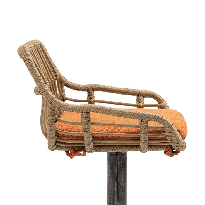 Modern Swivel Bar Stools Adjustable Counter Chairs With Footrest (Set of 2)