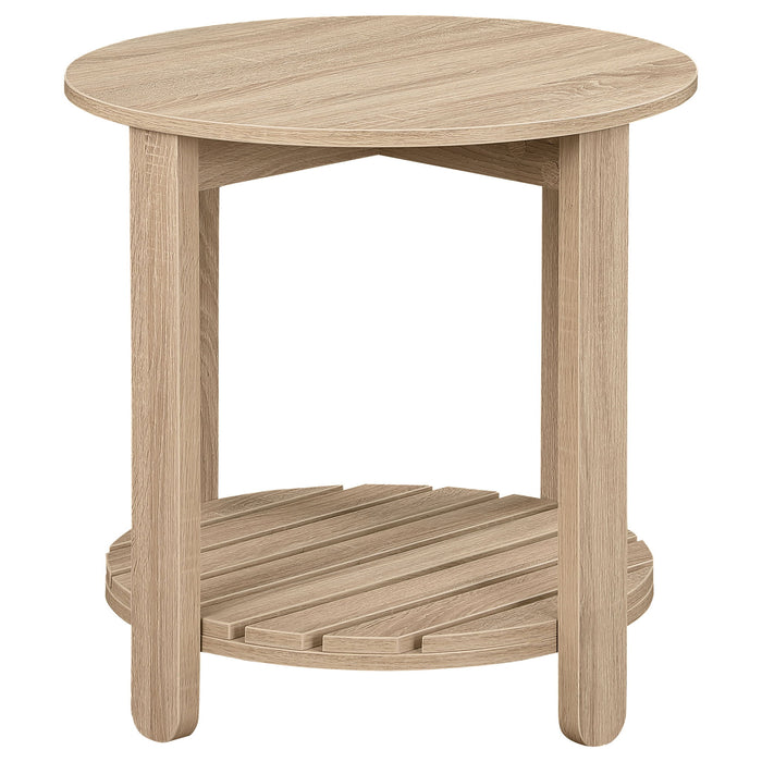 Brookson - Round 2 Piece Coffee And End Table Set - Natural