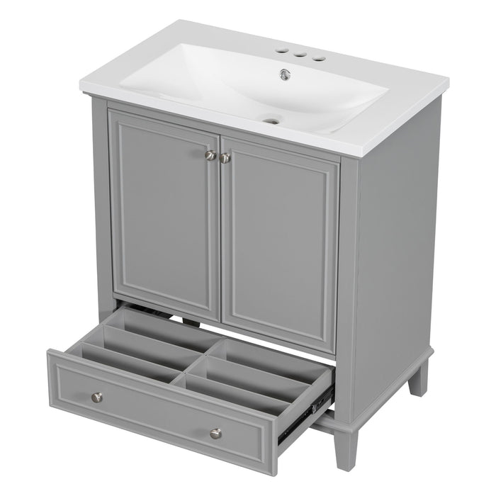Modern Bathroom Vanity With Sink Combo, Multi Functional Cabinet With Doors And Drawer