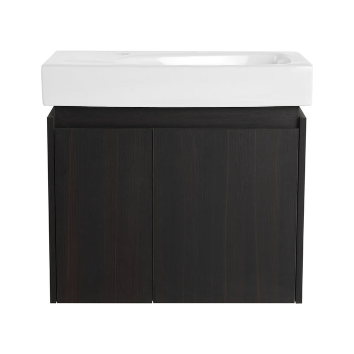 Modern Bathroom Vanity With Ceramic Basin, Wall Mounted Floating Sink Combo, Storage Cabinet