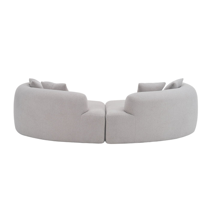 Curved 4 Seater Full Compression Sponge Sofa