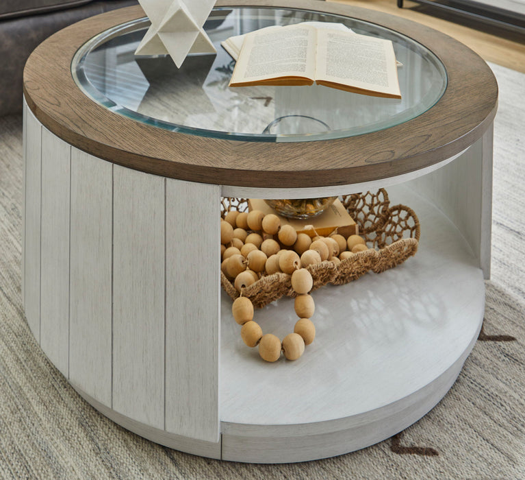 Melody - Round Coffee Table With Casters - White