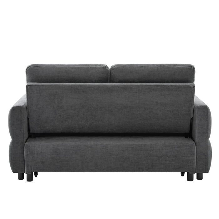 Convertible Sofa Bed Loveseat With Adjustable Backrest And USB Ports