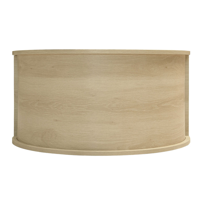 Tall Arched Kitchen Pantry, Modern Farmhouse Wood Kitchen Storage Cabinets, Arched Storage Display Cabinet With Adjustable Shelves, Versatile Cupboard For Kitchen, Dining Room, Living Room - Natural