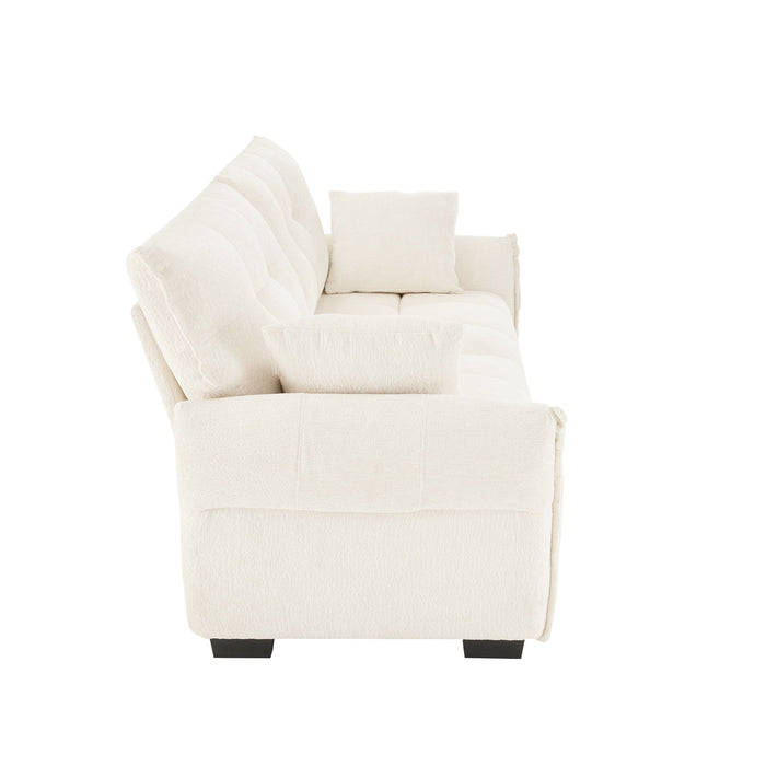 Modern Sofa & Pillows, Textured Cover, High Rebound Cushions