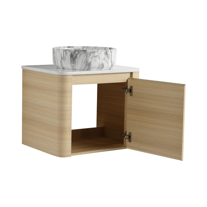 Mounted Bathroom Vanity & Art Sink & 2 Soft Close Doors