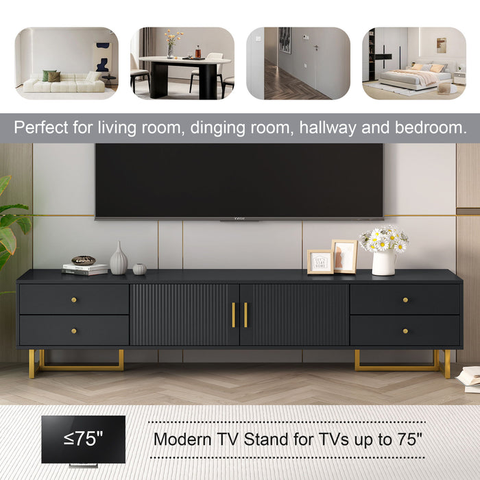 TV Stand With Storage For Living Room