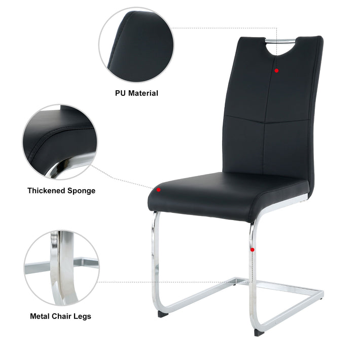 Modern Dining Chairs With Padded Seat And Metal Legs