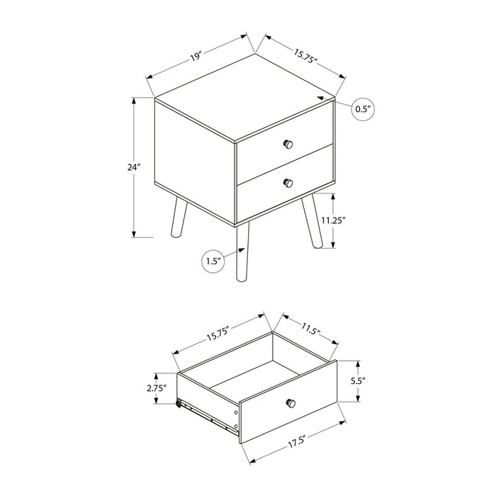 Accent Table & Storage Drawers - Black