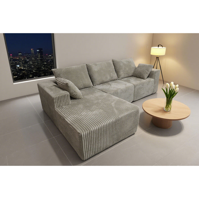Corner Combination Sofa Sectional Couch With Soft Plush Fabric