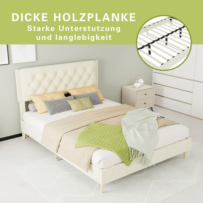 Upholstered Bed With Tufted Headboard