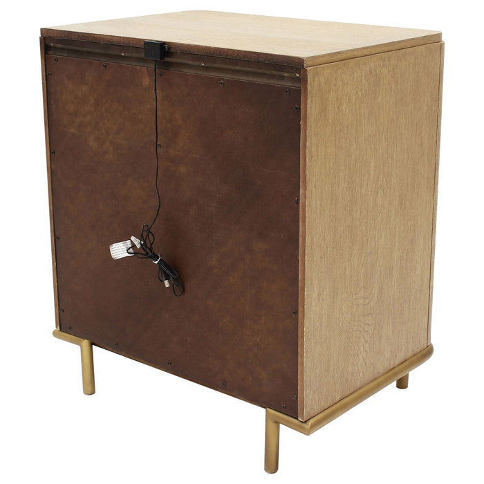 3 Drawer Nightstand With USB Ports - Brown