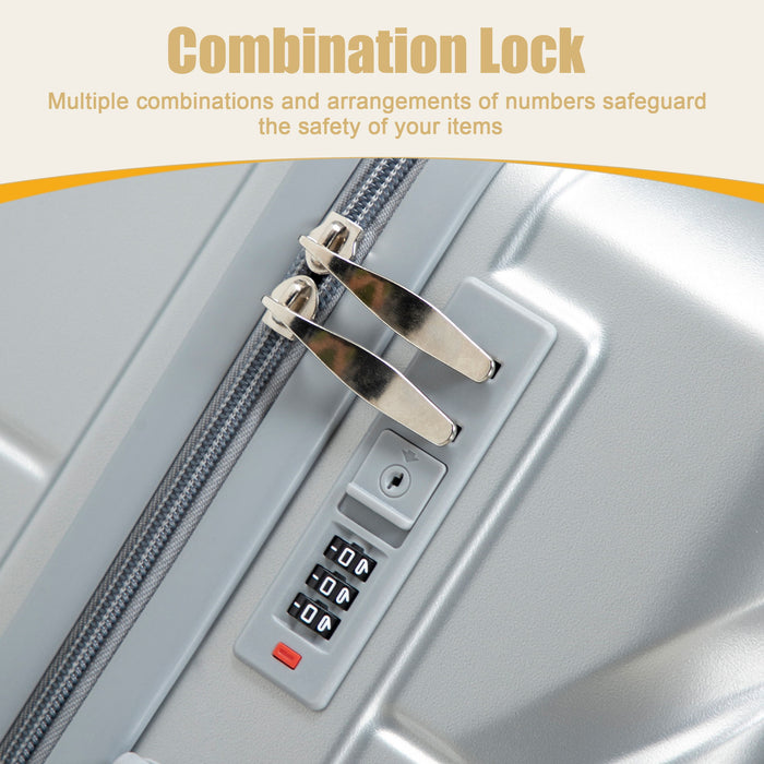 Hard Shell Luggage With Scratch Resistant Surface, 4 Wheels, Combination Lock & Side Hooks
