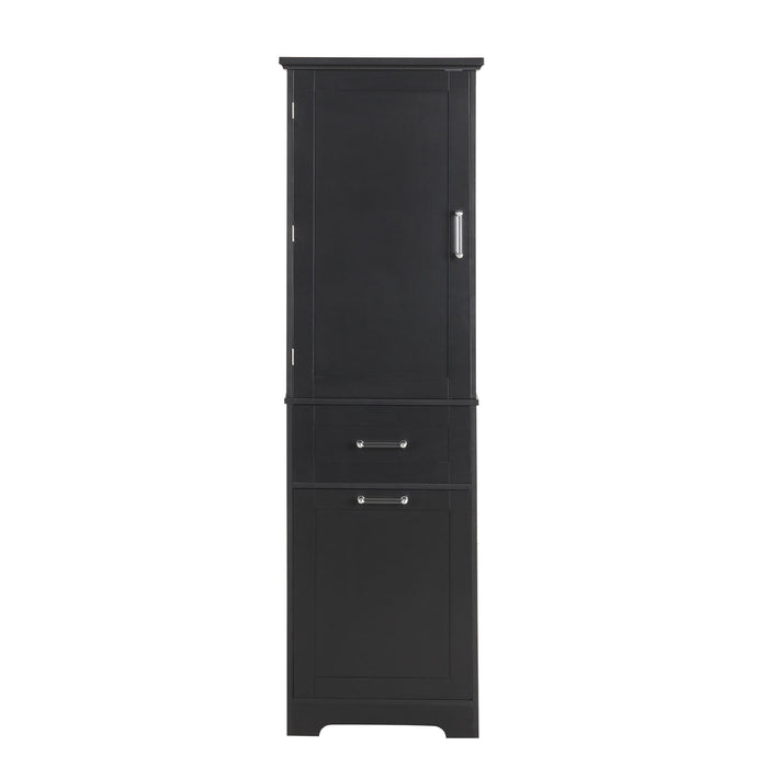 Tall Freestanding Bathroom Storage Cabinet With Adjustable Shelf And 2 Drawers