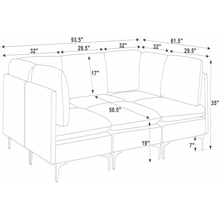 Upholstered Modular Sectional & Tall Legs
