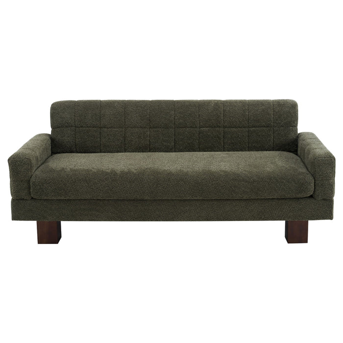 Modern Loveseat Sofa, 2 Seater With Square Arms For Living Room