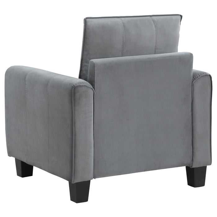 Dixon - Upholstered Rolled Arm Accent Chair - Gray