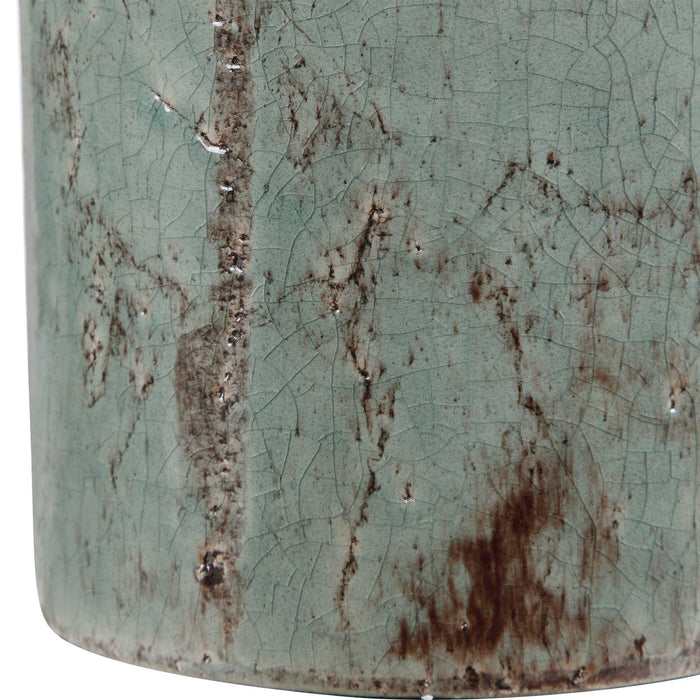 Callais - Crackled Table Lamp - Aqua
