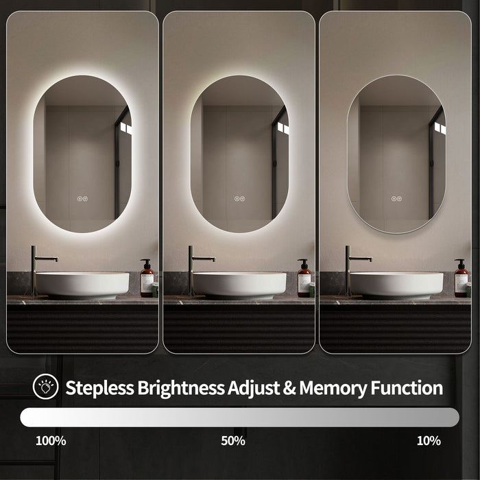 Smart Wall Mounted LED Touch Screen Mirror With Anti-Fog Function And Adjustable Lighting