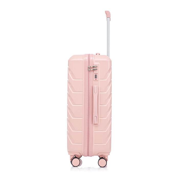 Hard Shell Luggage With Scratch Resistant Surface, 4 Wheels, Combination Lock & Side Hooks