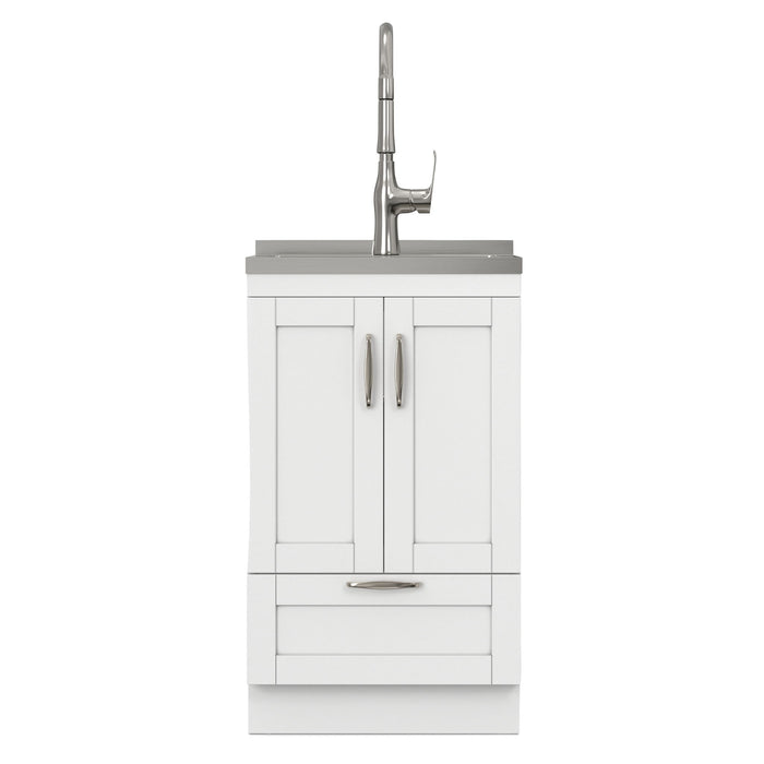 Reed - Deluxe Laundry Cabinet With Pull-Out Faucet And Stainless Steel Sink