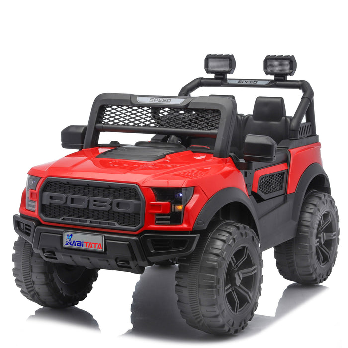 Kids Electric Ride On Car With Remote Control, LEd Lights, Music Player, Swing Function, 4 Wheel Shock Absorption - Red