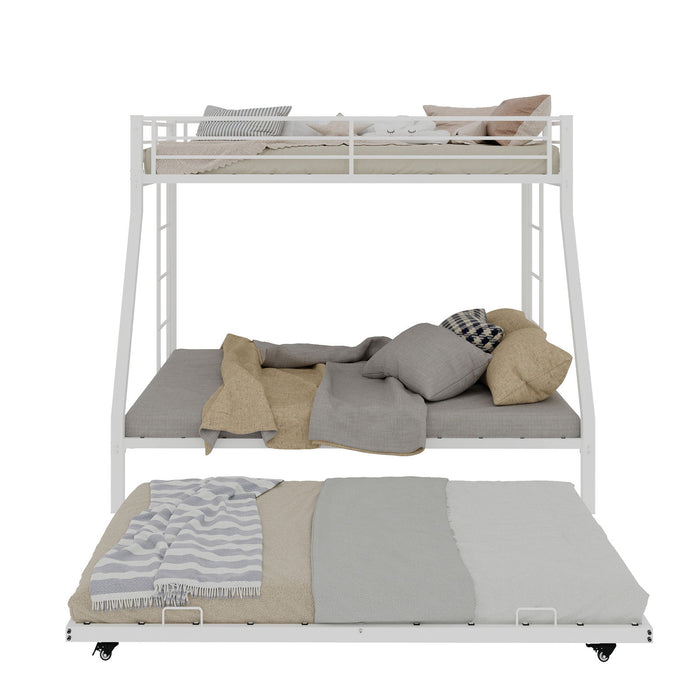 Bunk Bed For Kids, Convertible Frame With Ladders & Guardrail