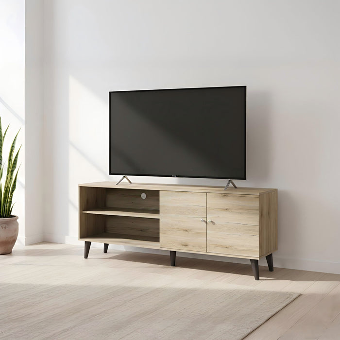 Amidon - TV Stand, With 2 Storage Shelves And 1 Cabinet