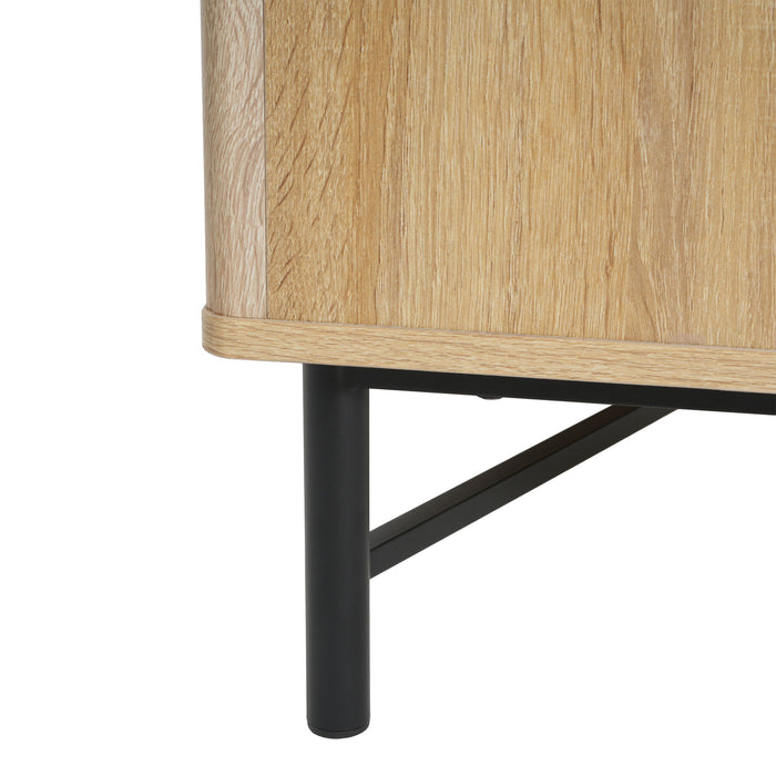 4 Door TV Cabinet, 2 Storage Spaces, Adjustable Shelves