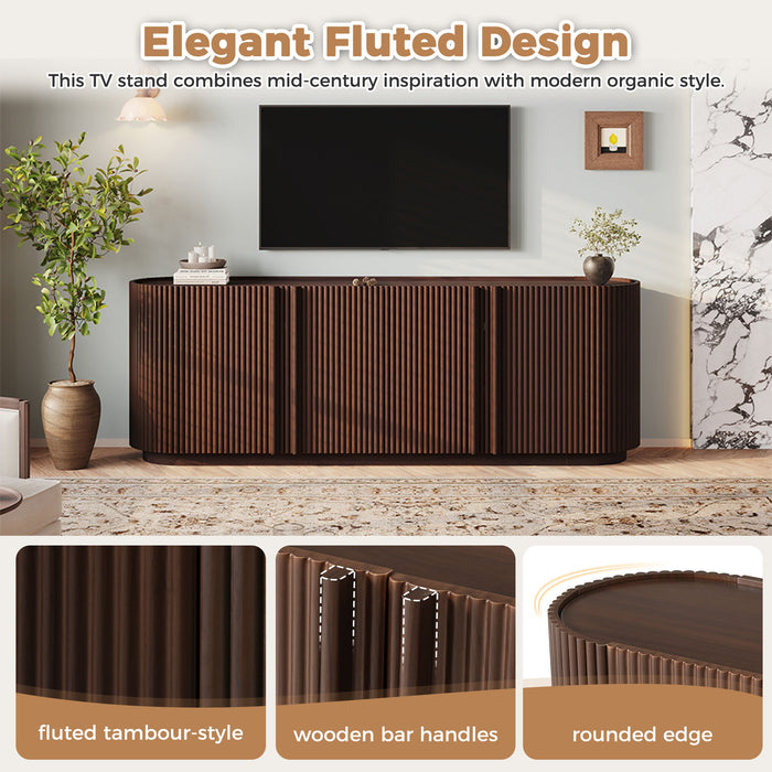TV Stand With Fluted Tambour Style Door